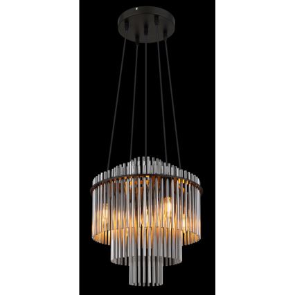 Globo - Luster na sajli 5xE14/40W/230V crna