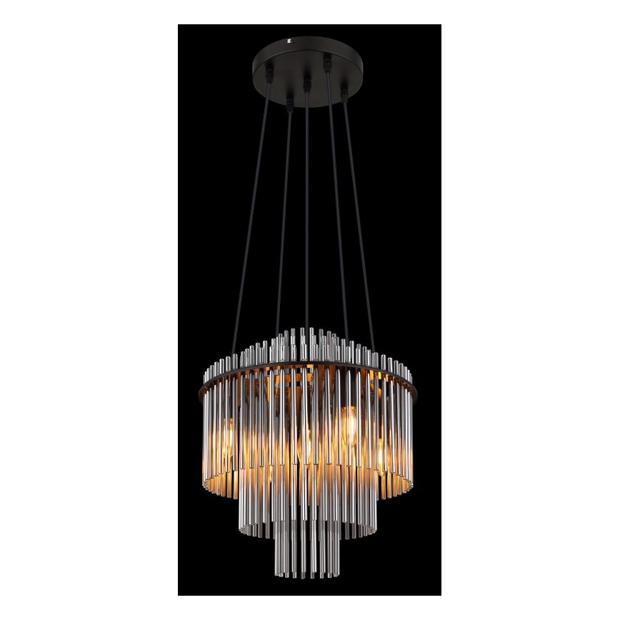 Globo - Luster na sajli 5xE14/40W/230V crna