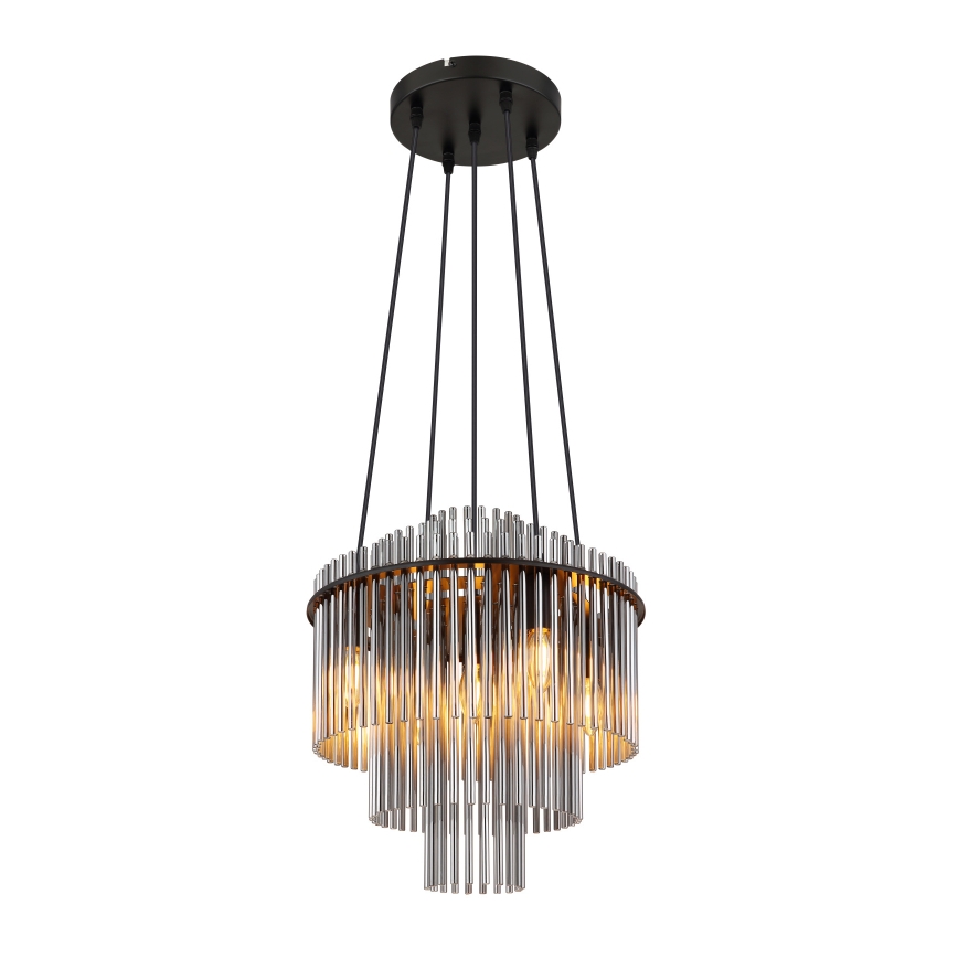 Globo - Luster na sajli 5xE14/40W/230V crna