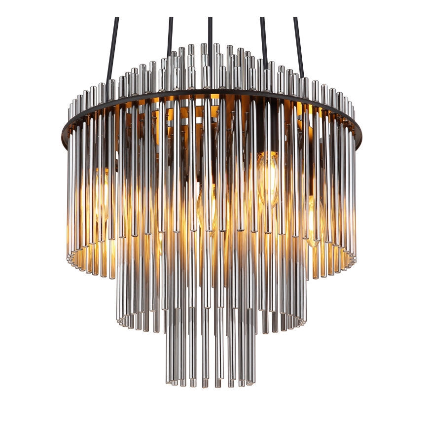 Globo - Luster na sajli 5xE14/40W/230V crna
