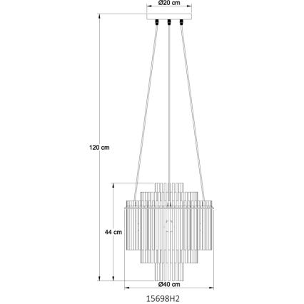 Globo - Luster na sajli 5xE14/40W/230V crna