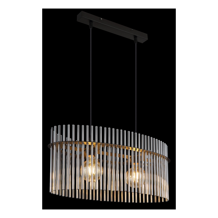 Globo - Luster na sajli 2xE27/60W/230V crna