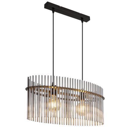 Globo - Luster na sajli 2xE27/60W/230V crna