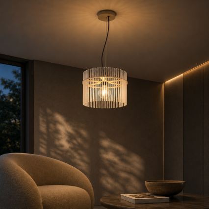 Globo - Viseći luster na kabelu 1xE27/60W/230V Ø 40 cm krem