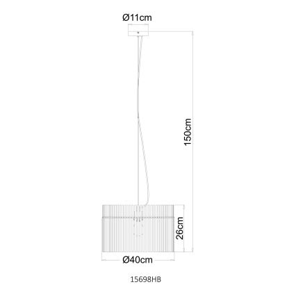Globo - Viseći luster na kabelu 1xE27/60W/230V Ø 40 cm krem