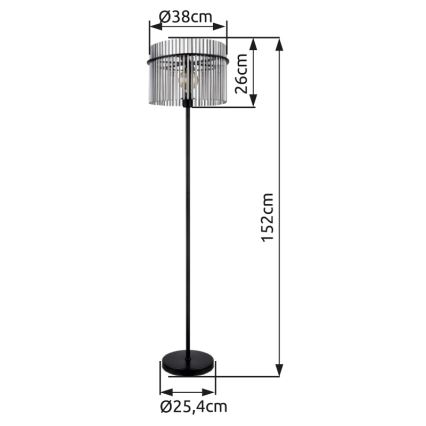 Globo - Podna lampa 1xE27/60W/230V crna