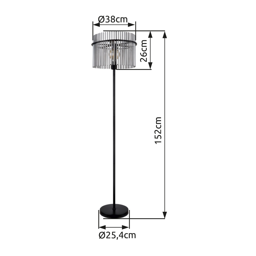 Globo - Podna lampa 1xE27/60W/230V crna