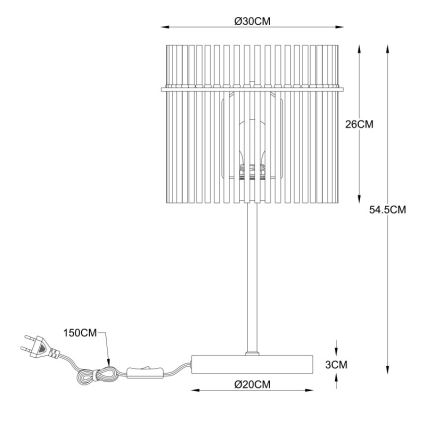 Globo - Stolna lampa 1xE27/60W/230V Ø 30 cm crna