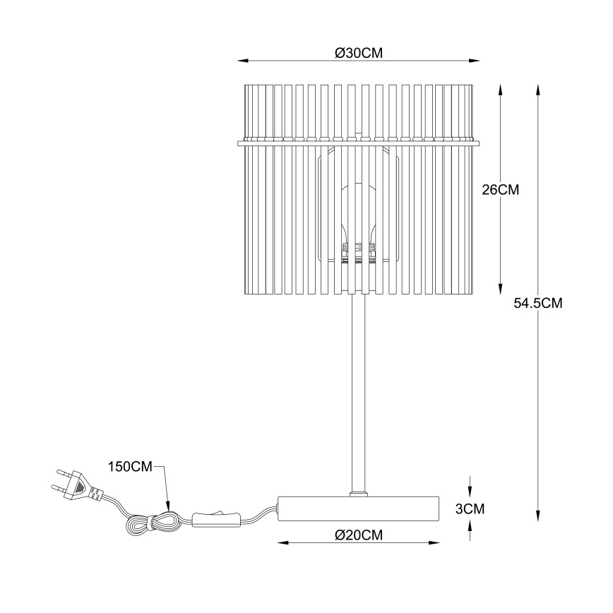 Globo - Stolna lampa 1xE27/60W/230V Ø 30 cm crna