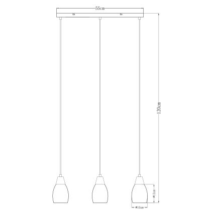 Globo - Luster na sajli 3xE27/15W/230V