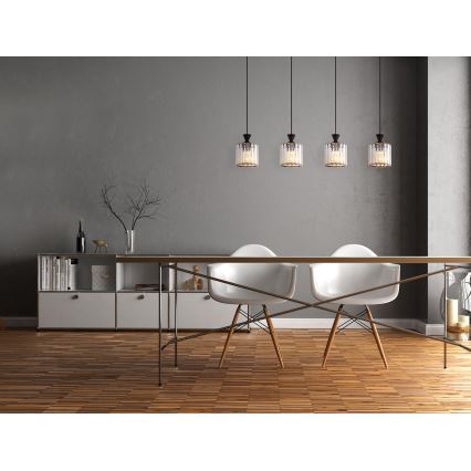 Globo - Luster na sajli 4xE27/60W/230V crna