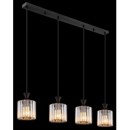Globo - Luster na sajli 4xE27/60W/230V crna