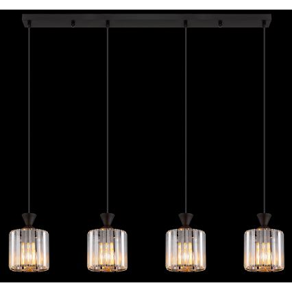 Globo - Luster na sajli 4xE27/60W/230V crna