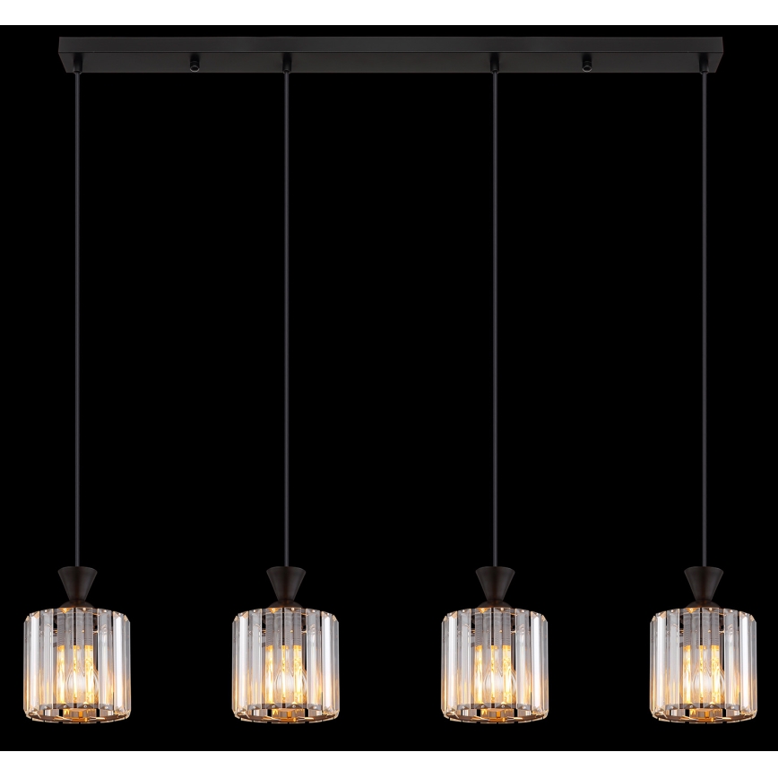 Globo - Luster na sajli 4xE27/60W/230V crna