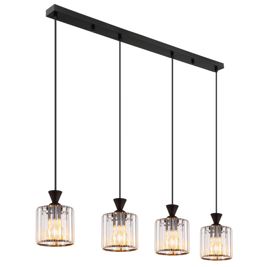 Globo - Luster na sajli 4xE27/60W/230V crna