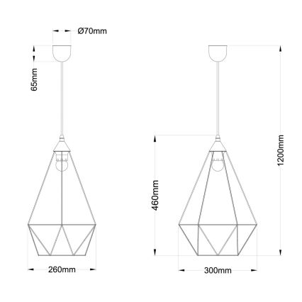 Globo - Luster na sajli 1xE27/60W/230V pr. 30 cm