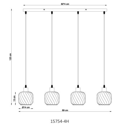 Globo - Luster na sajli 4xE27/25W/230V