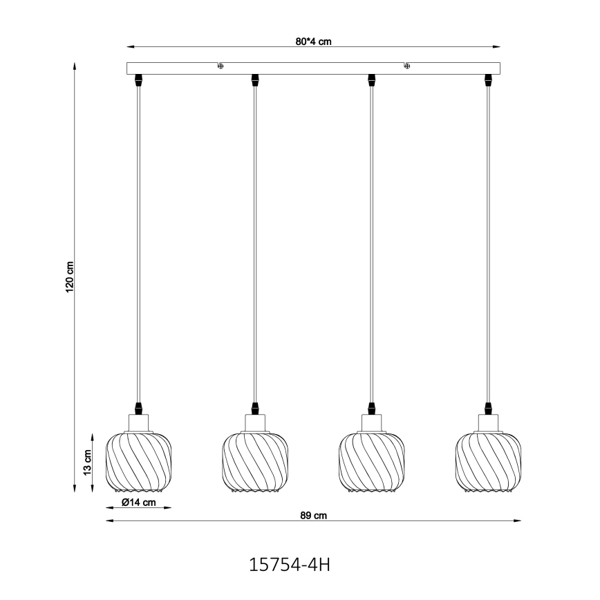 Globo - Luster na sajli 4xE27/25W/230V