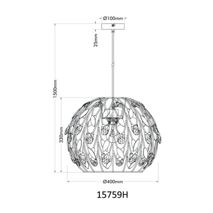 Globo - Luster na sajli 1xE27/40W/230V pr. 40 cm