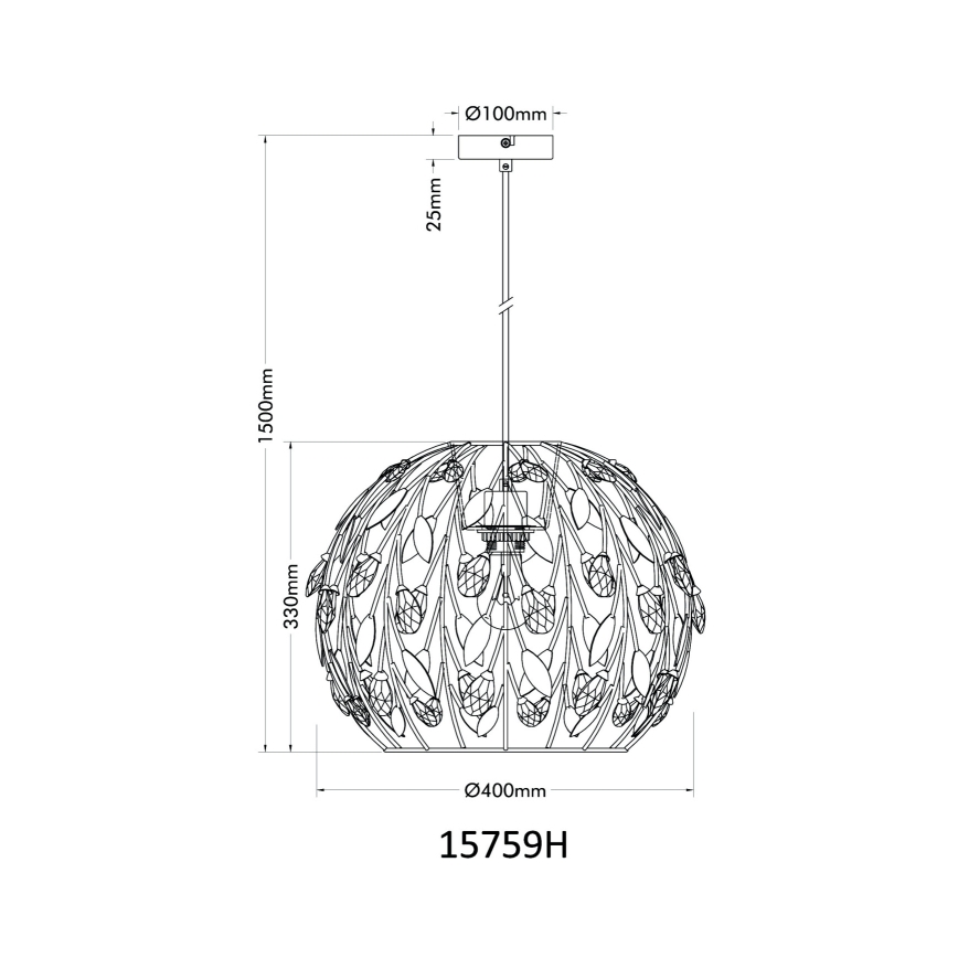 Globo - Luster na sajli 1xE27/40W/230V pr. 40 cm