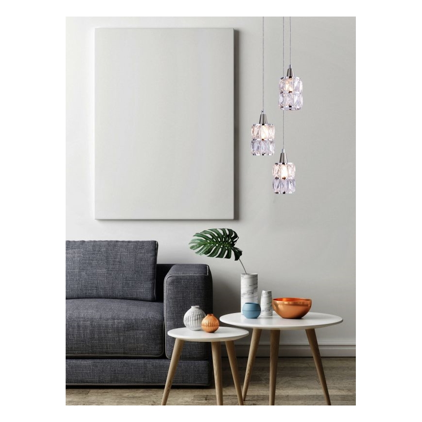 Globo 15760-3 - Kristalni luster na sajli WOLLI 3xE14/40W/230V
