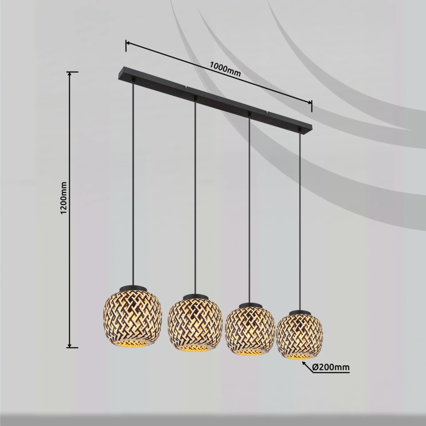 Globo 15766-4H - Luster na sajli COLLY 4xE27/15W/230V