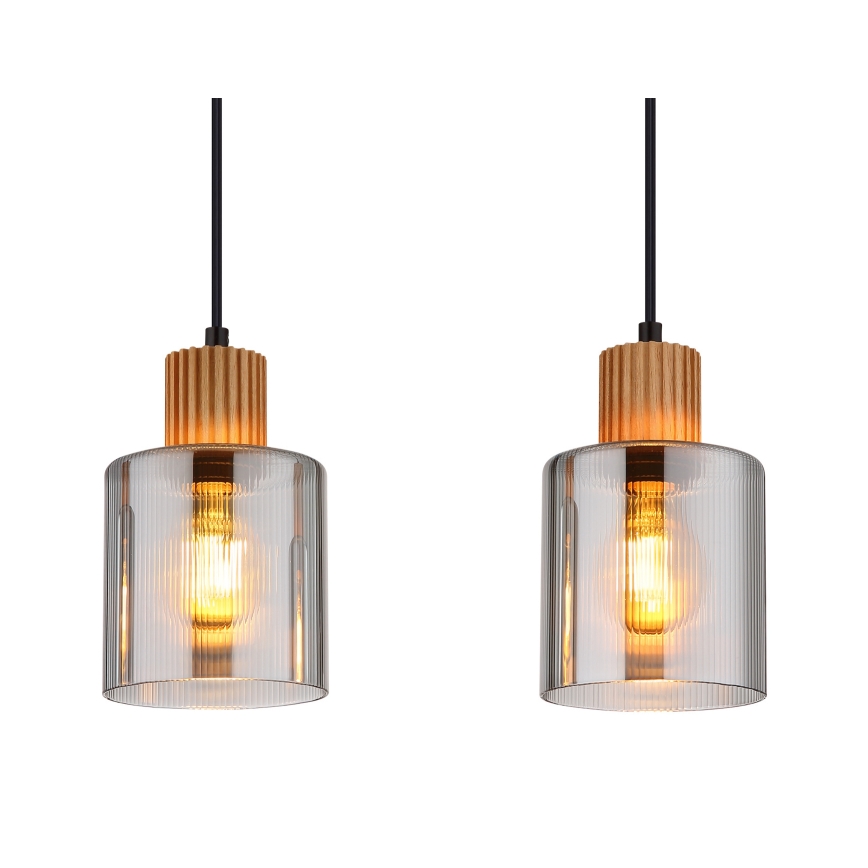 Globo - Luster na sajli 3xE27/25W/230V crna