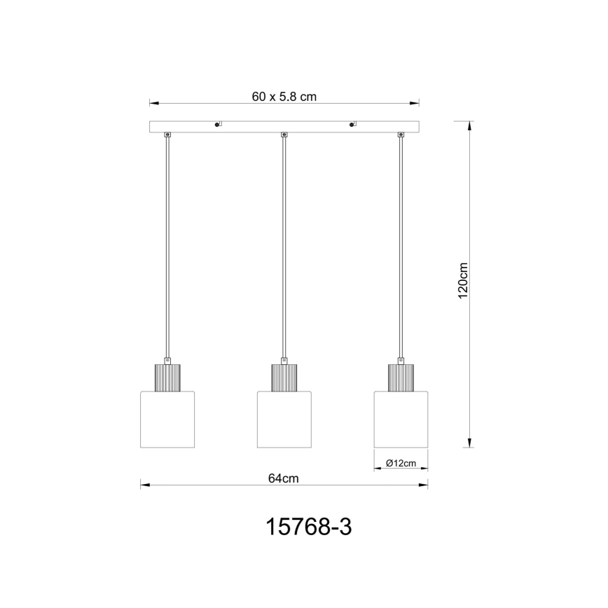 Globo - Luster na sajli 3xE27/25W/230V crna