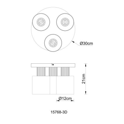 Globo - Nadgradni luster 3xE27/25W/230V crna pr. 30 cm