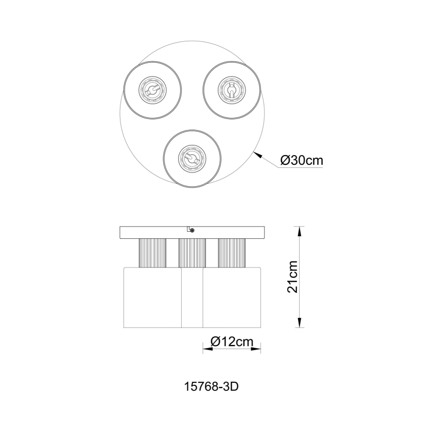 Globo - Nadgradni luster 3xE27/25W/230V crna pr. 30 cm