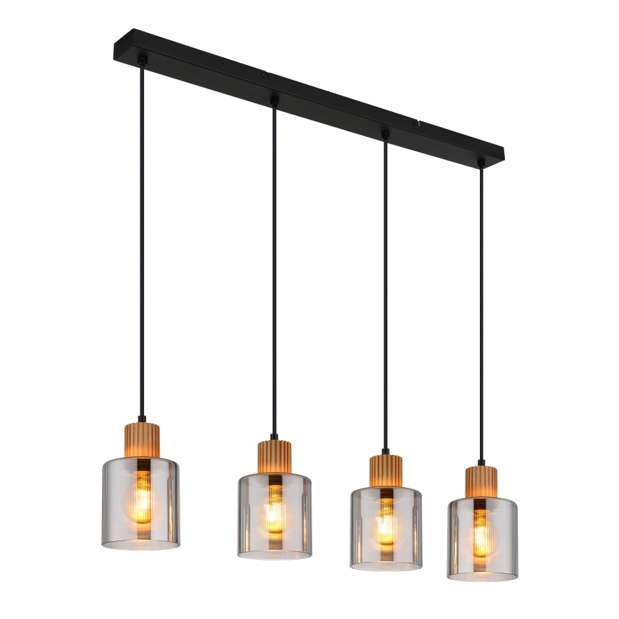 Globo - Luster na sajli 4xE27/25W/230V crna