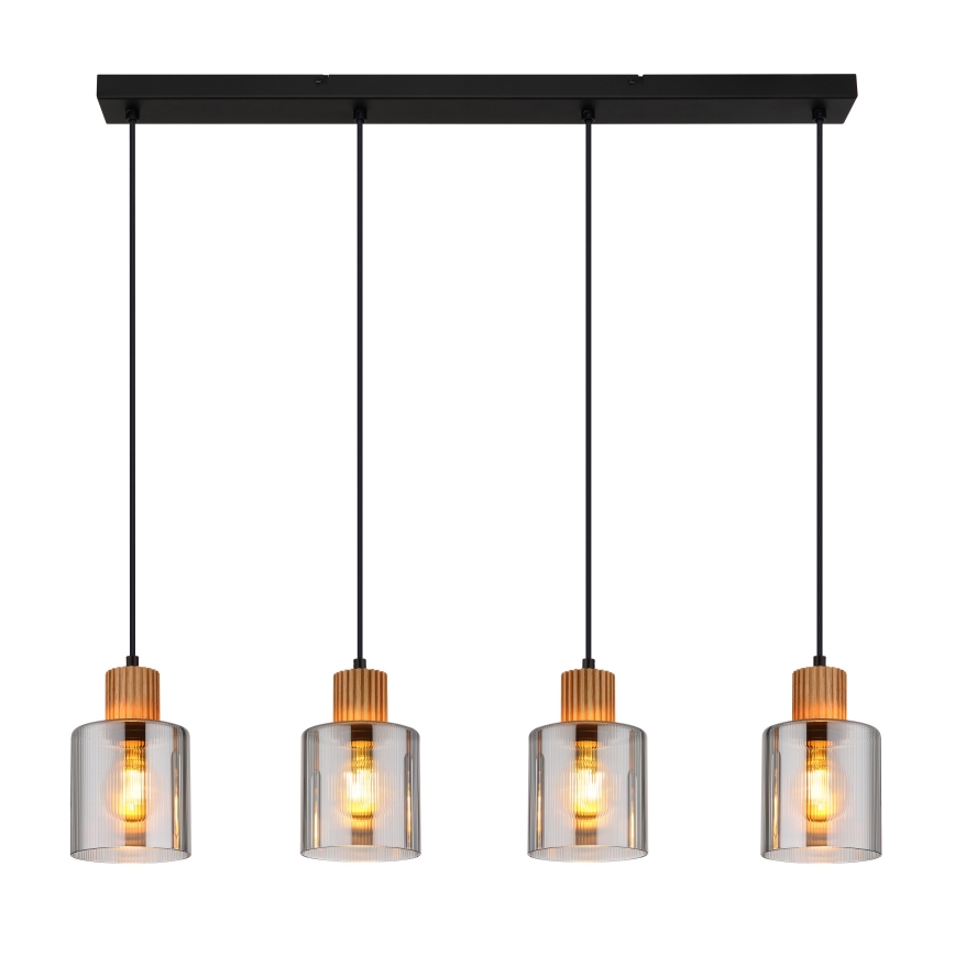 Globo - Luster na sajli 4xE27/25W/230V crna