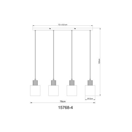 Globo - Luster na sajli 4xE27/25W/230V crna