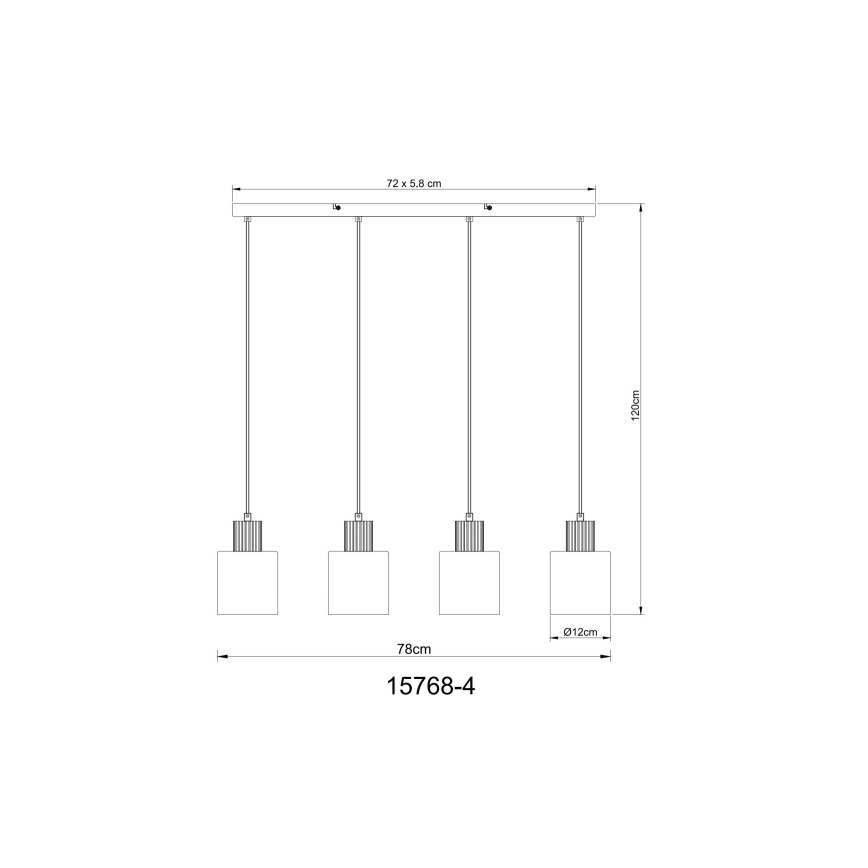 Globo - Luster na sajli 4xE27/25W/230V crna