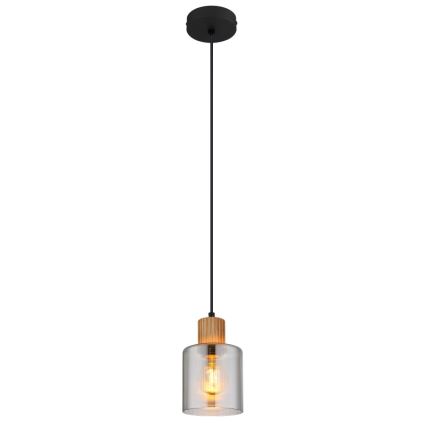 Globo - Luster na sajli 1xE27/25W/230V crna pr. 12 cm