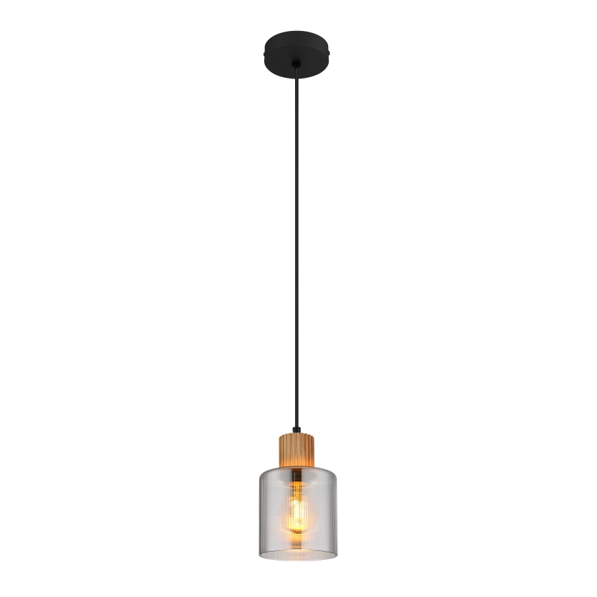 Globo - Luster na sajli 1xE27/25W/230V crna pr. 12 cm