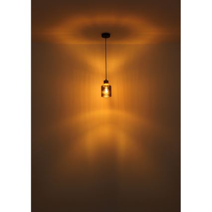 Globo - Luster na sajli 1xE27/25W/230V crna pr. 12 cm