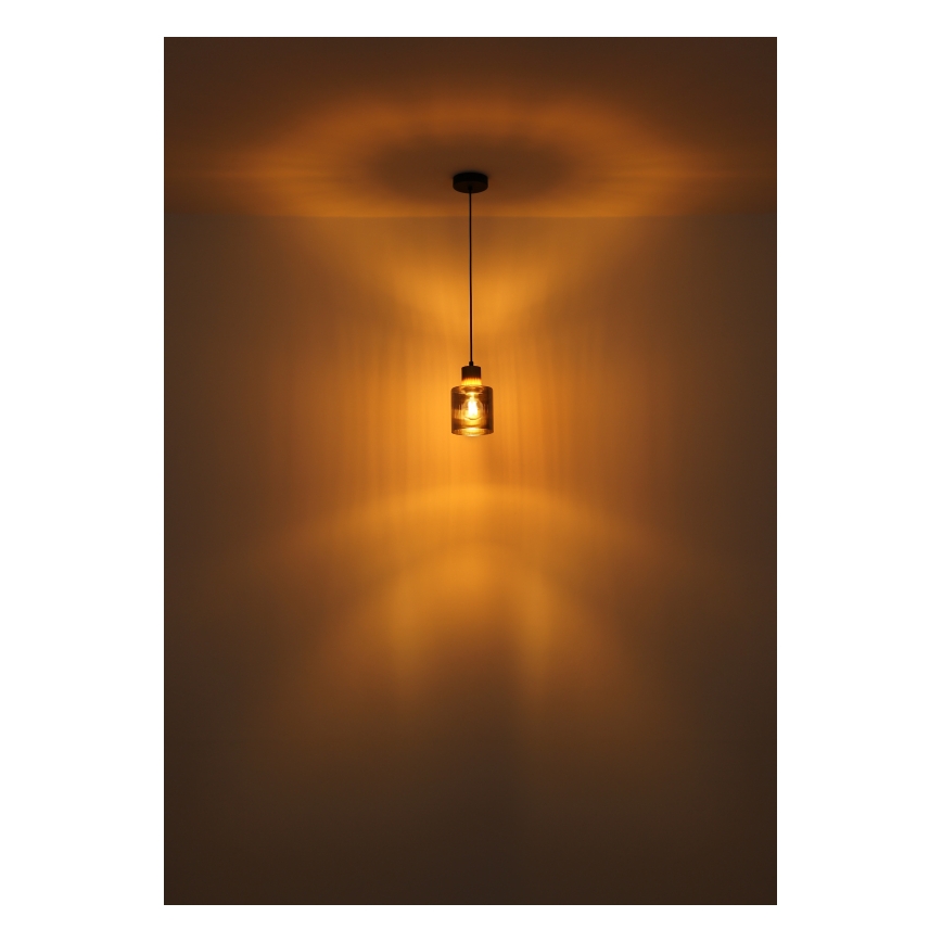 Globo - Luster na sajli 1xE27/25W/230V crna pr. 12 cm