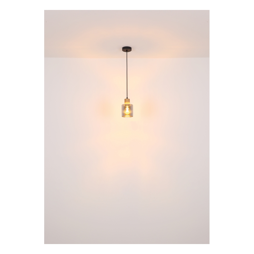 Globo - Luster na sajli 1xE27/25W/230V crna pr. 12 cm