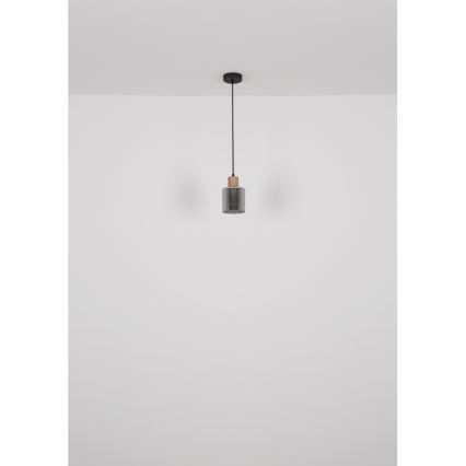 Globo - Luster na sajli 1xE27/25W/230V crna pr. 12 cm