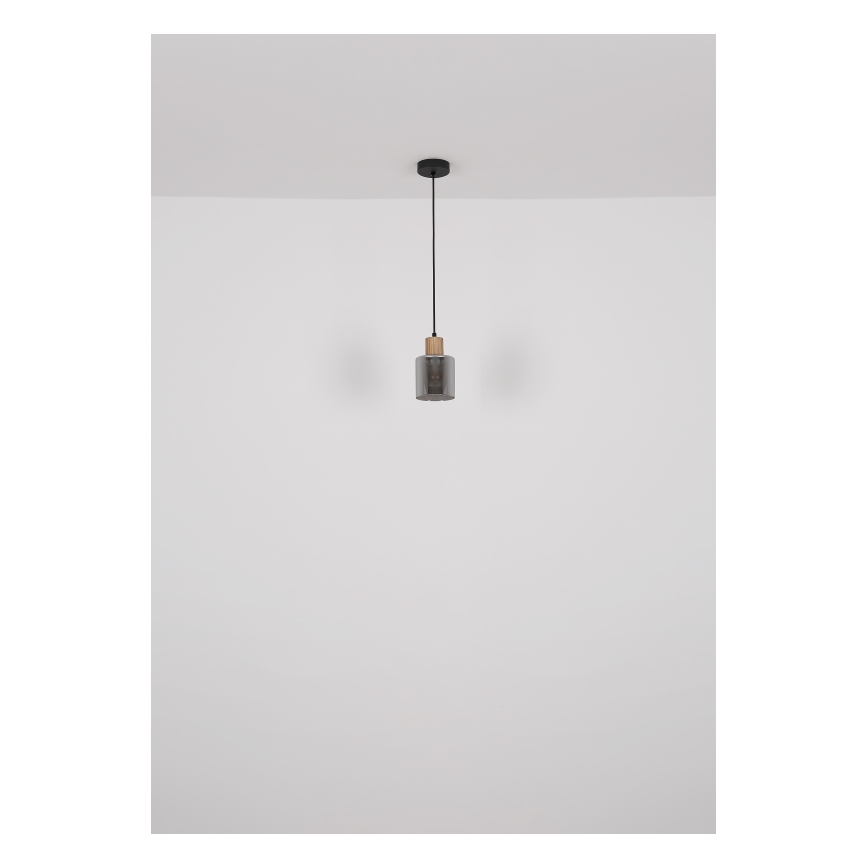 Globo - Luster na sajli 1xE27/25W/230V crna pr. 12 cm