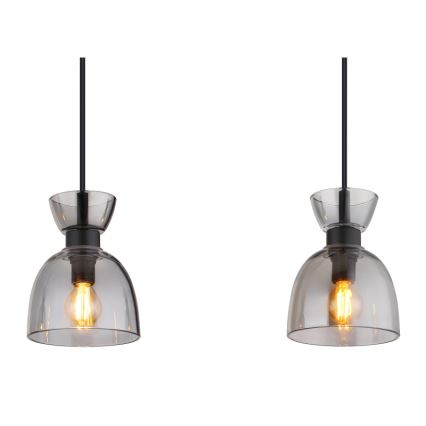 Globo - Luster na sajli 3xE14/40W/230V crna/dimna