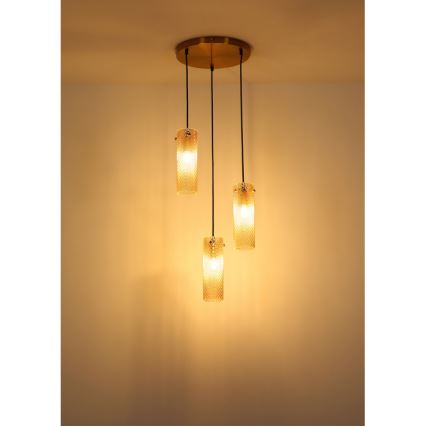 Globo - Luster na sajli 3xE14/40W/230V zlatna