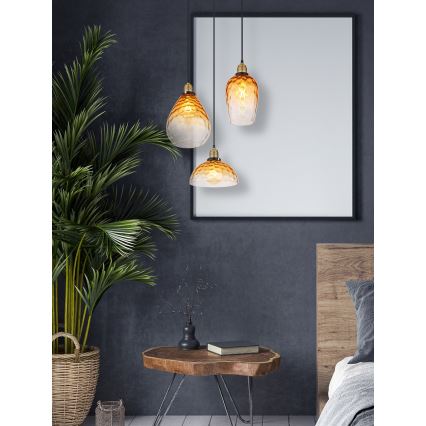 Globo - Luster na sajli 3xE27/60W/230V pr. 46 cm narančasta