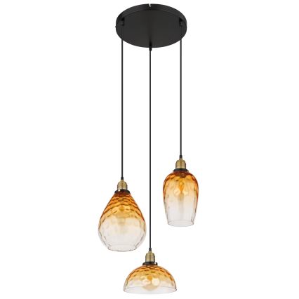 Globo - Luster na sajli 3xE27/60W/230V pr. 46 cm narančasta
