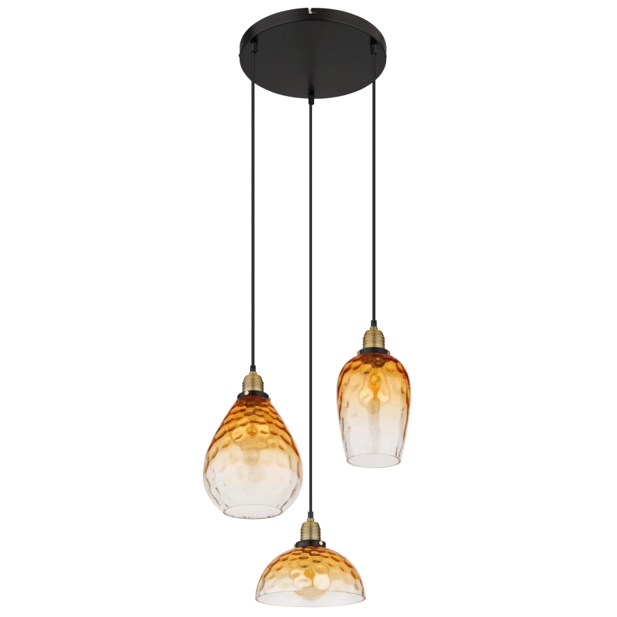 Globo - Luster na sajli 3xE27/60W/230V pr. 46 cm narančasta