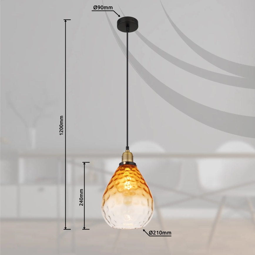 Globo - Luster na sajli 1xE27/60W/230V pr. 21 cm narančasta