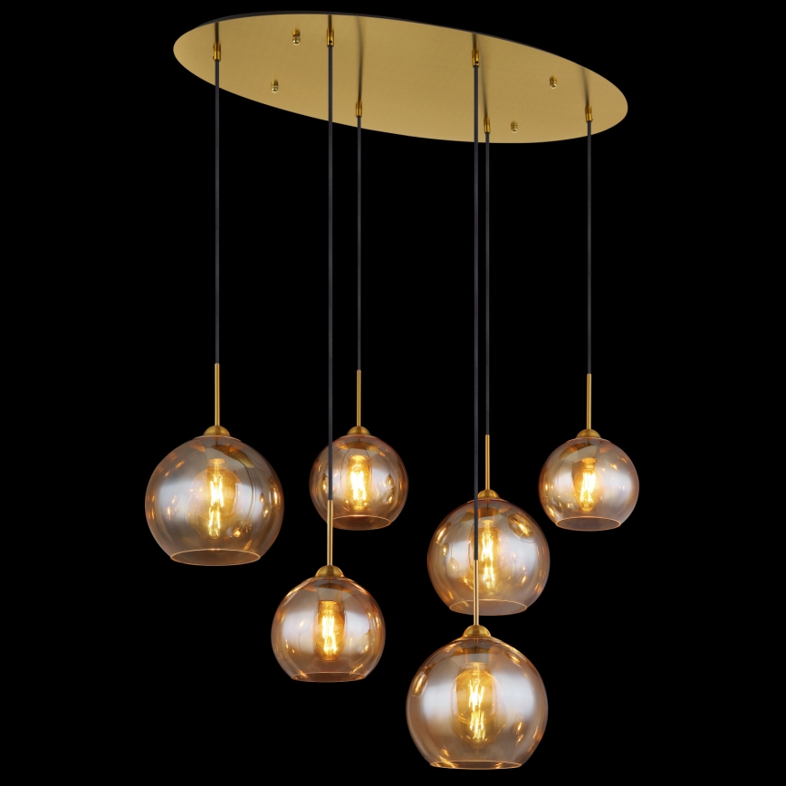Globo - Luster na sajli 6xE27/60W/230V mesing