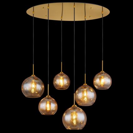 Globo - Luster na sajli 6xE27/60W/230V mesing