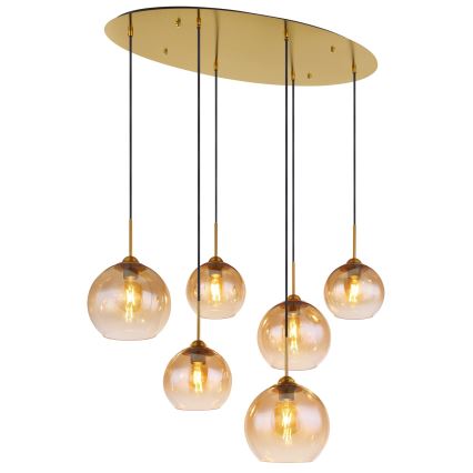 Globo - Luster na sajli 6xE27/60W/230V mesing